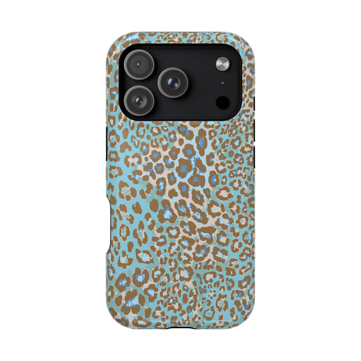 Faded Blue Leopard MagSafe Tough iPhone Case