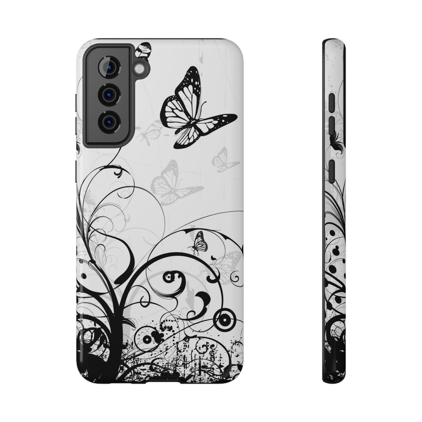 Black and White Butterflies Tough Samsung Case