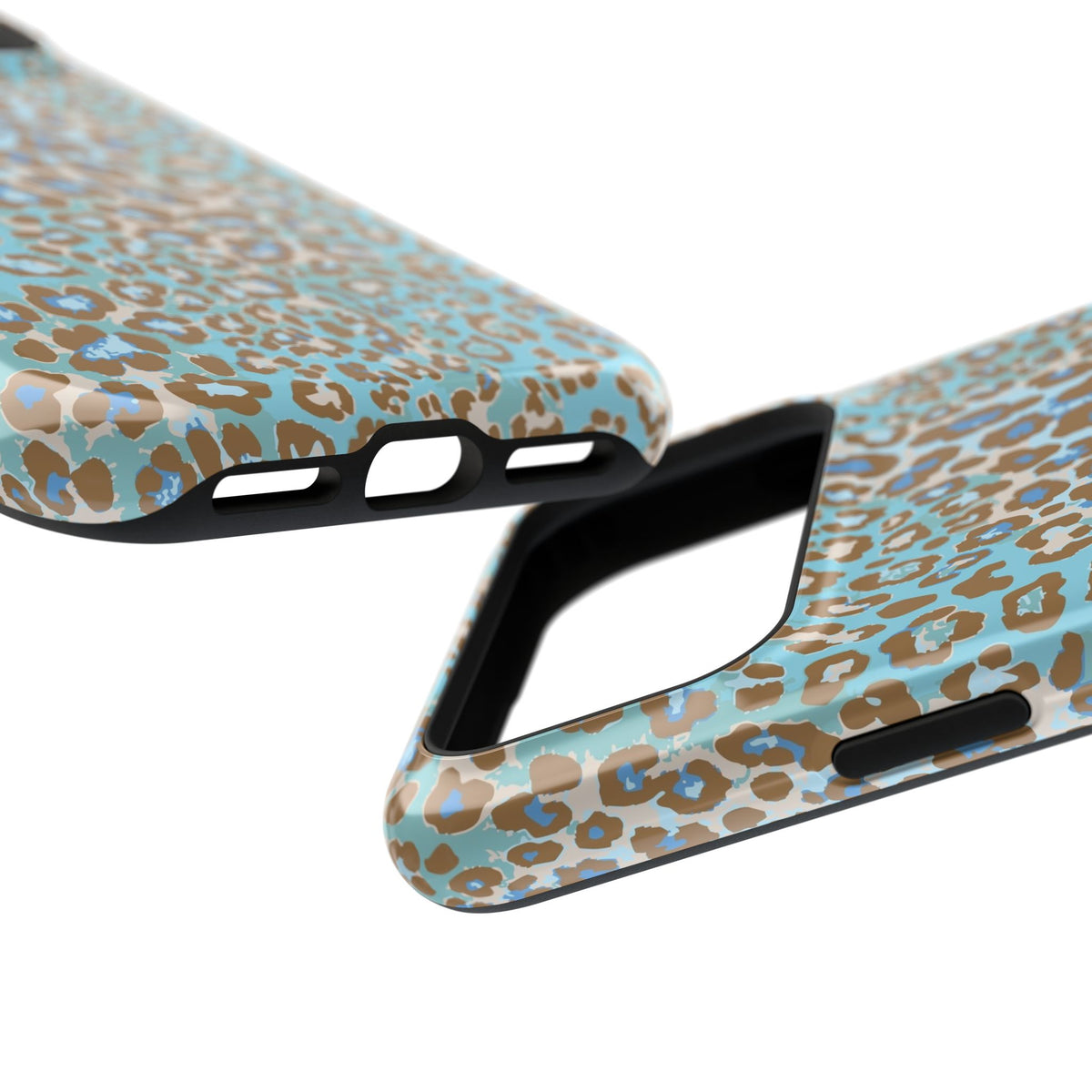 Faded Blue Leopard MagSafe Tough iPhone Case