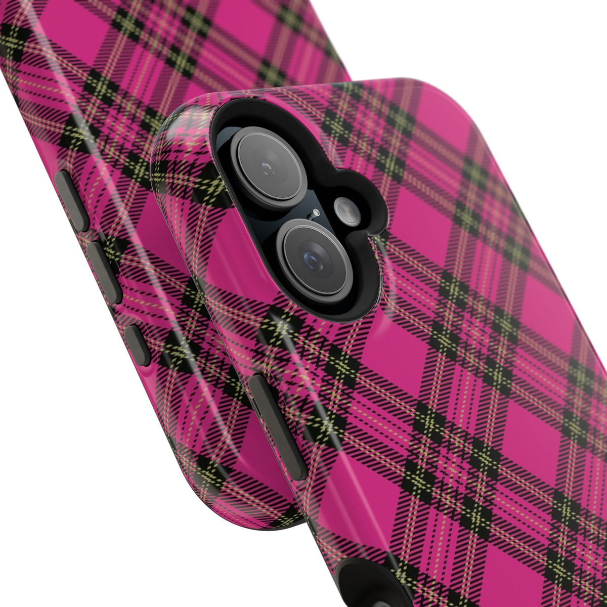 Pink Tartan MagSafe Tough iPhone Case
