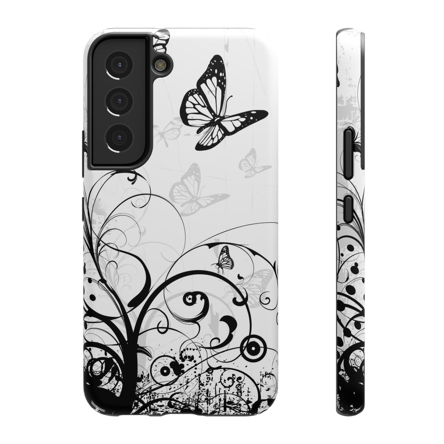 Black and White Butterflies Tough Samsung Case