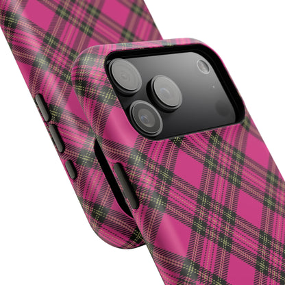 Pink Tartan MagSafe Tough iPhone Case