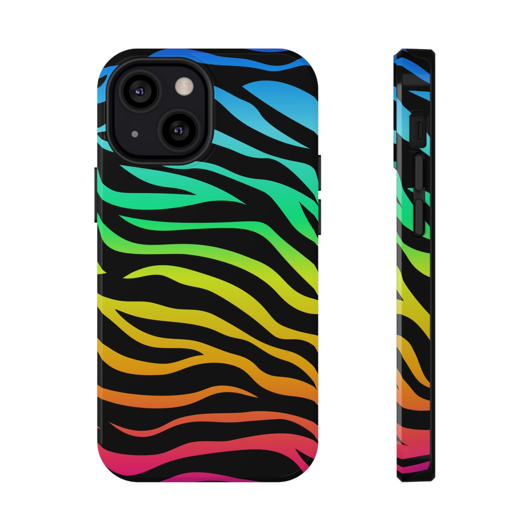 Neon Stripes Tough iPhone Case