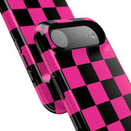 Pink Grid Tough iPhone Case