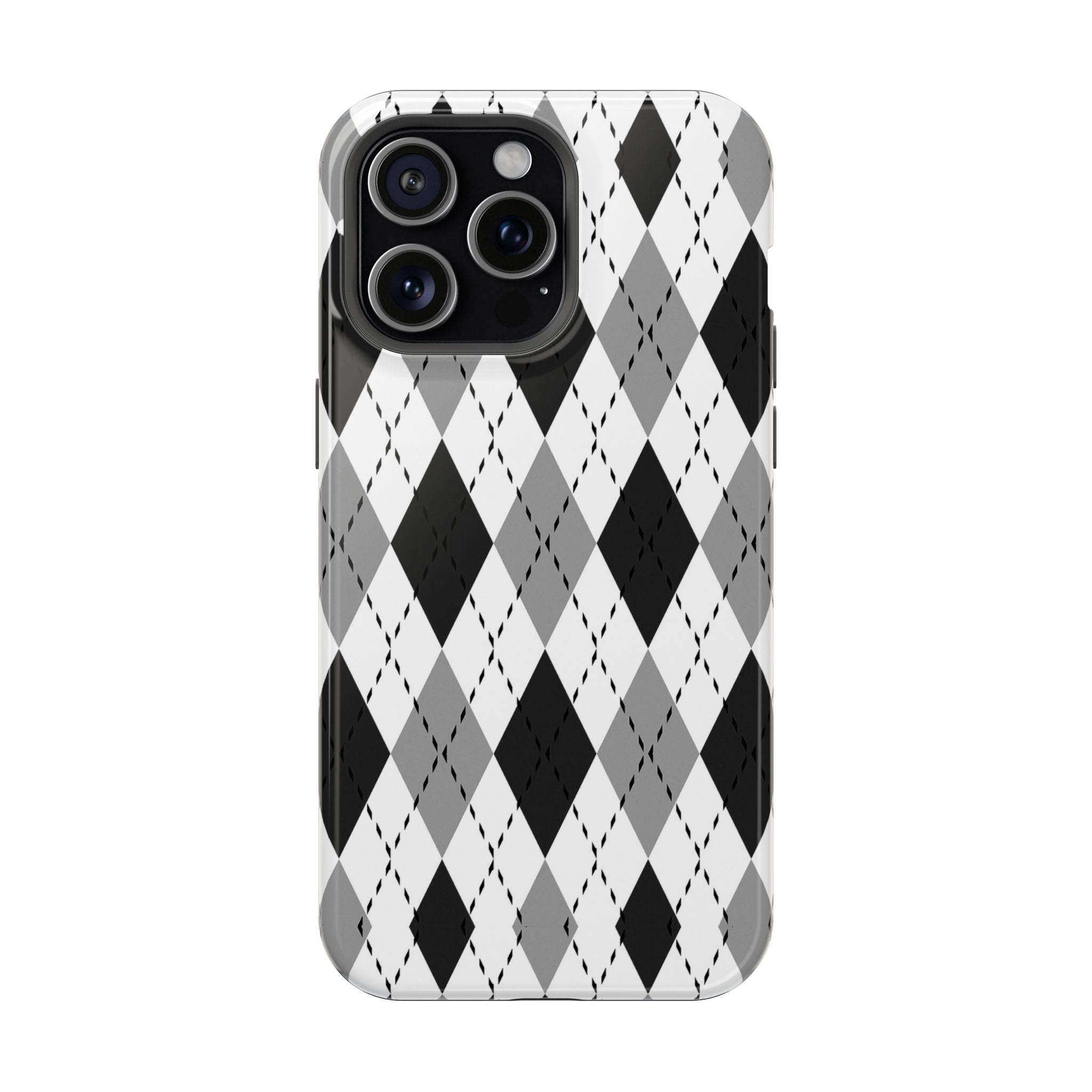 Monochrome Argyle Tough iPhone Case