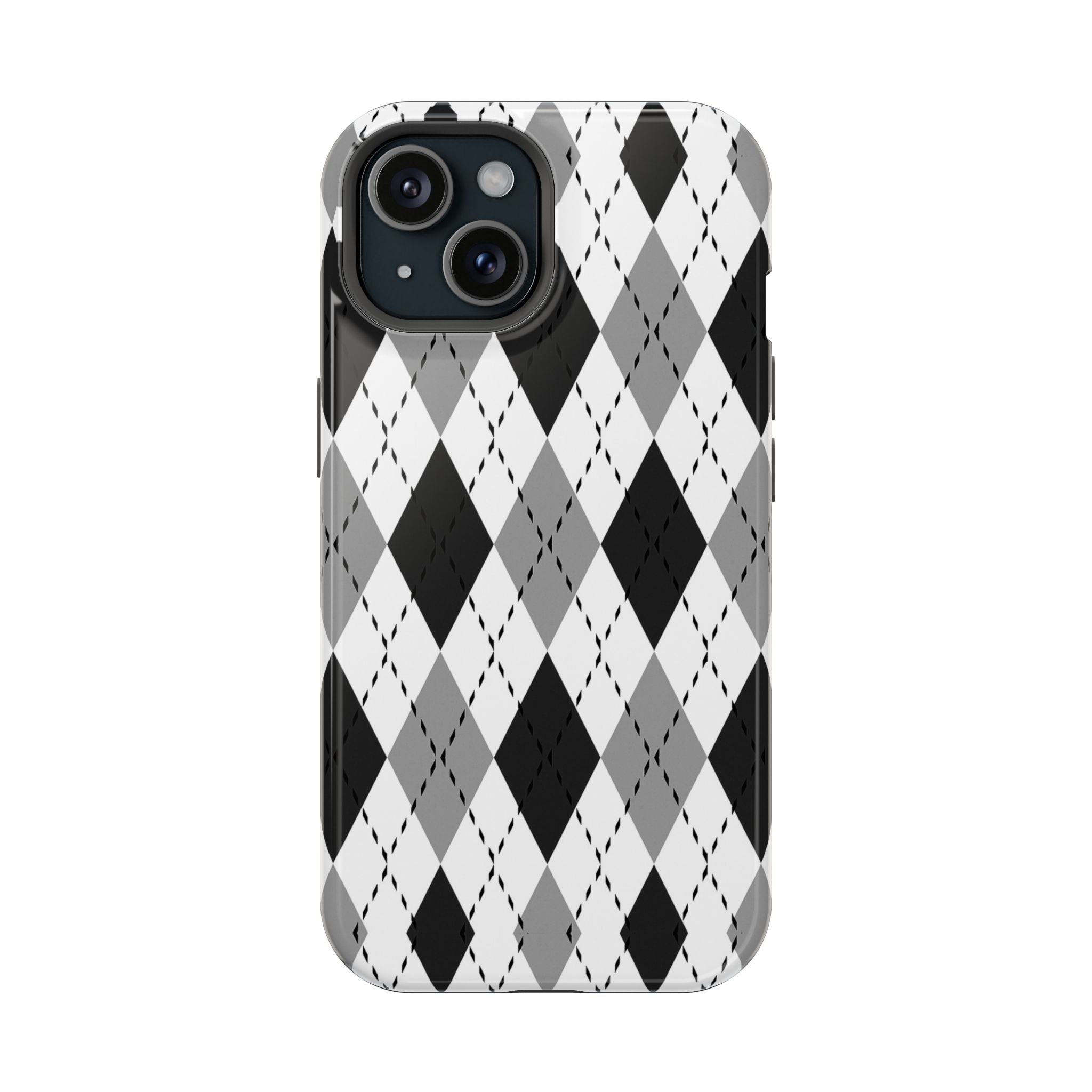 Monochrome Argyle Tough iPhone Case