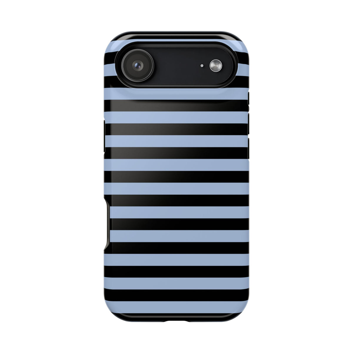 Faded Blue and Black Stripes MagSafe Tough iPhone Case