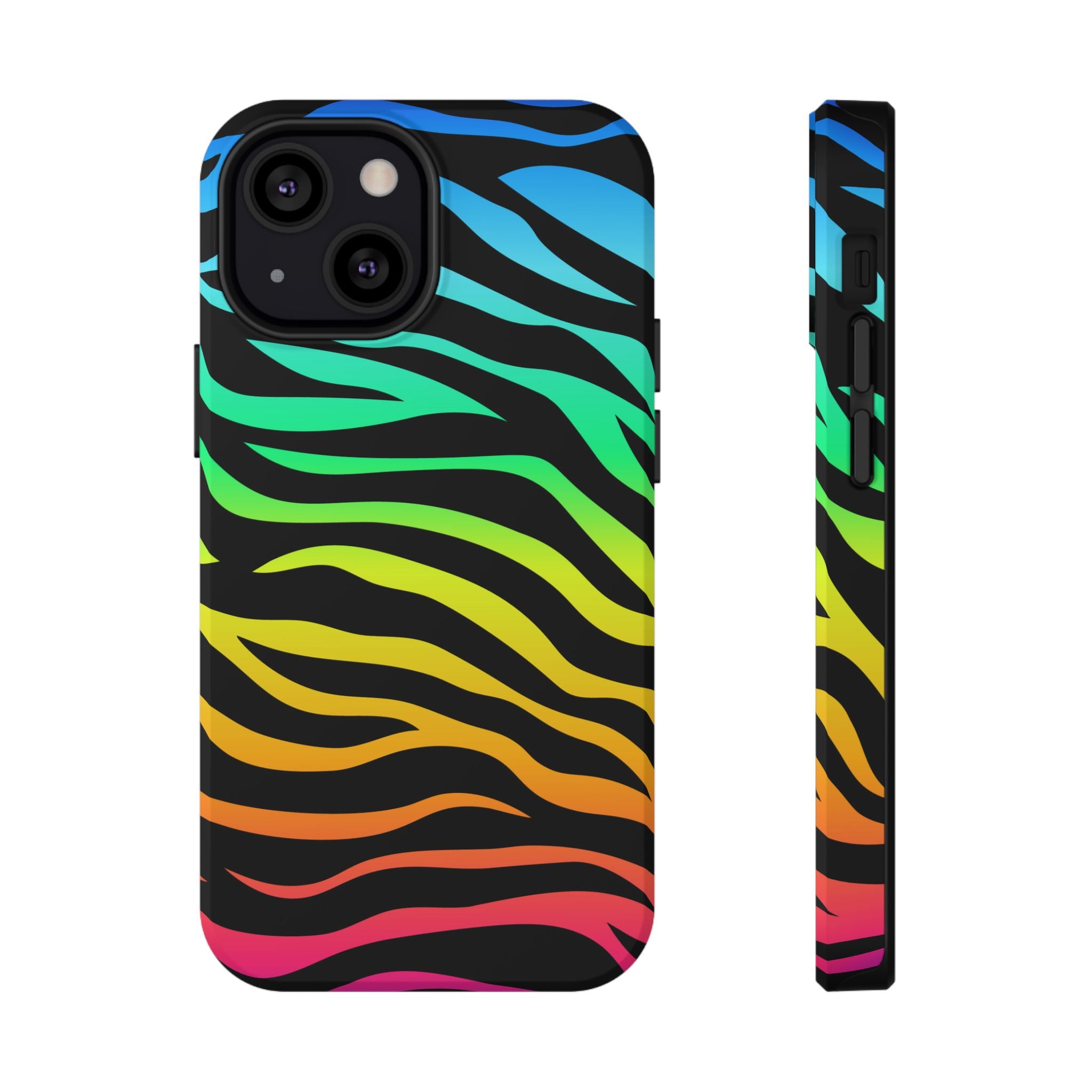 Neon Stripes Tough iPhone Case