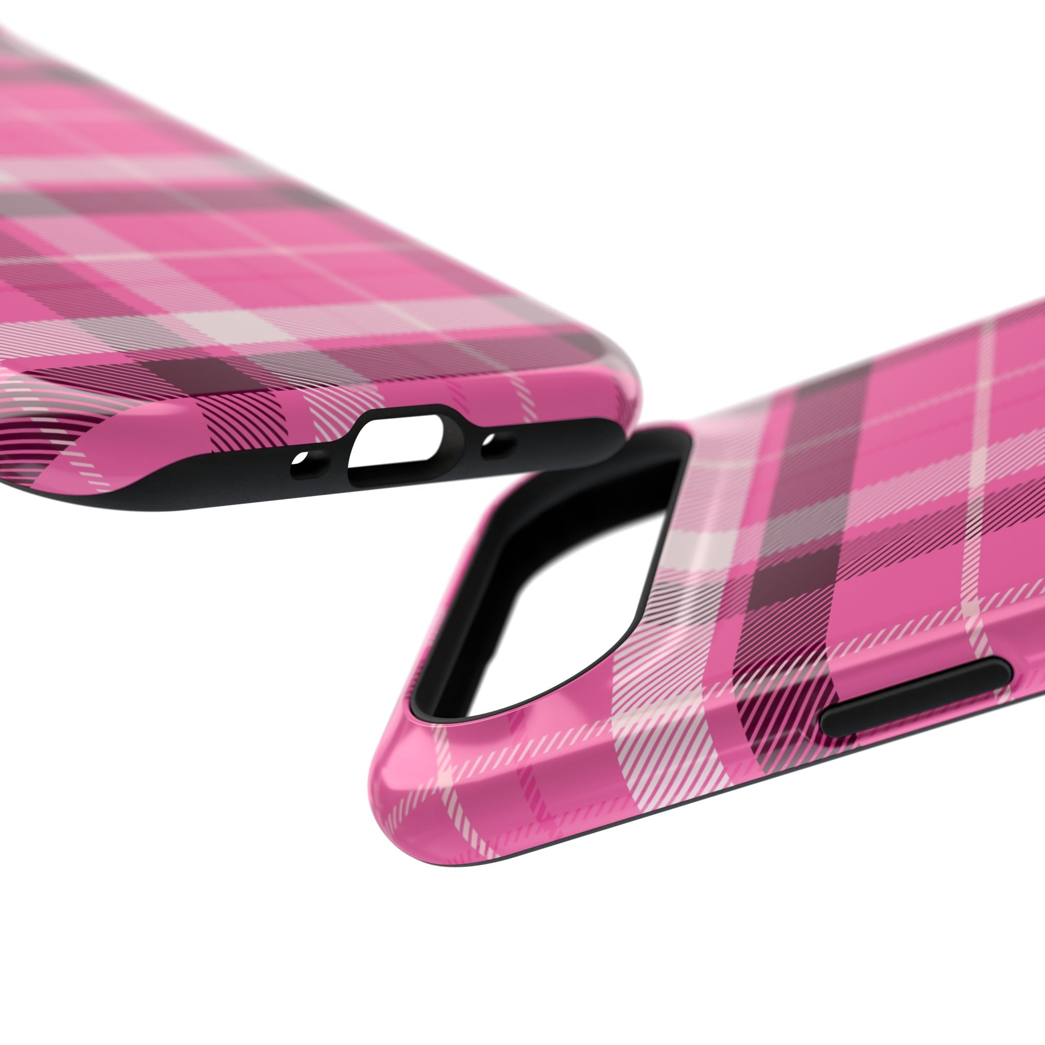 Pink Plaid Tough iPhone Case
