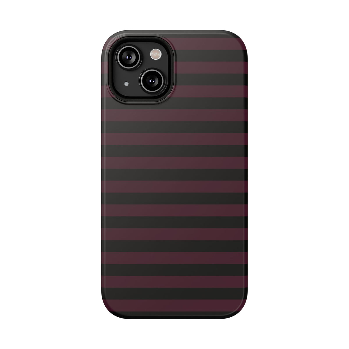 Burgundy and Black Stripes MagSafe Tough iPhone Case