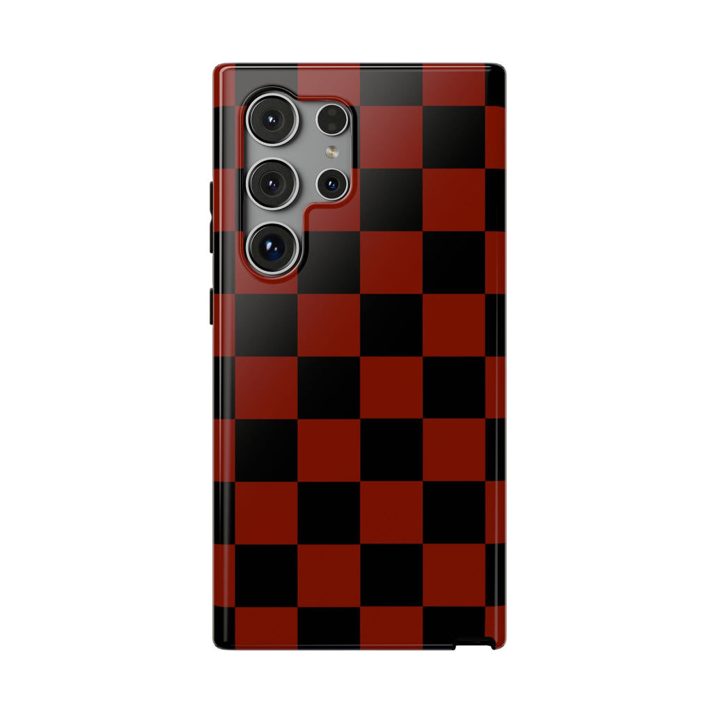 Red Grid Tough Samsung Case