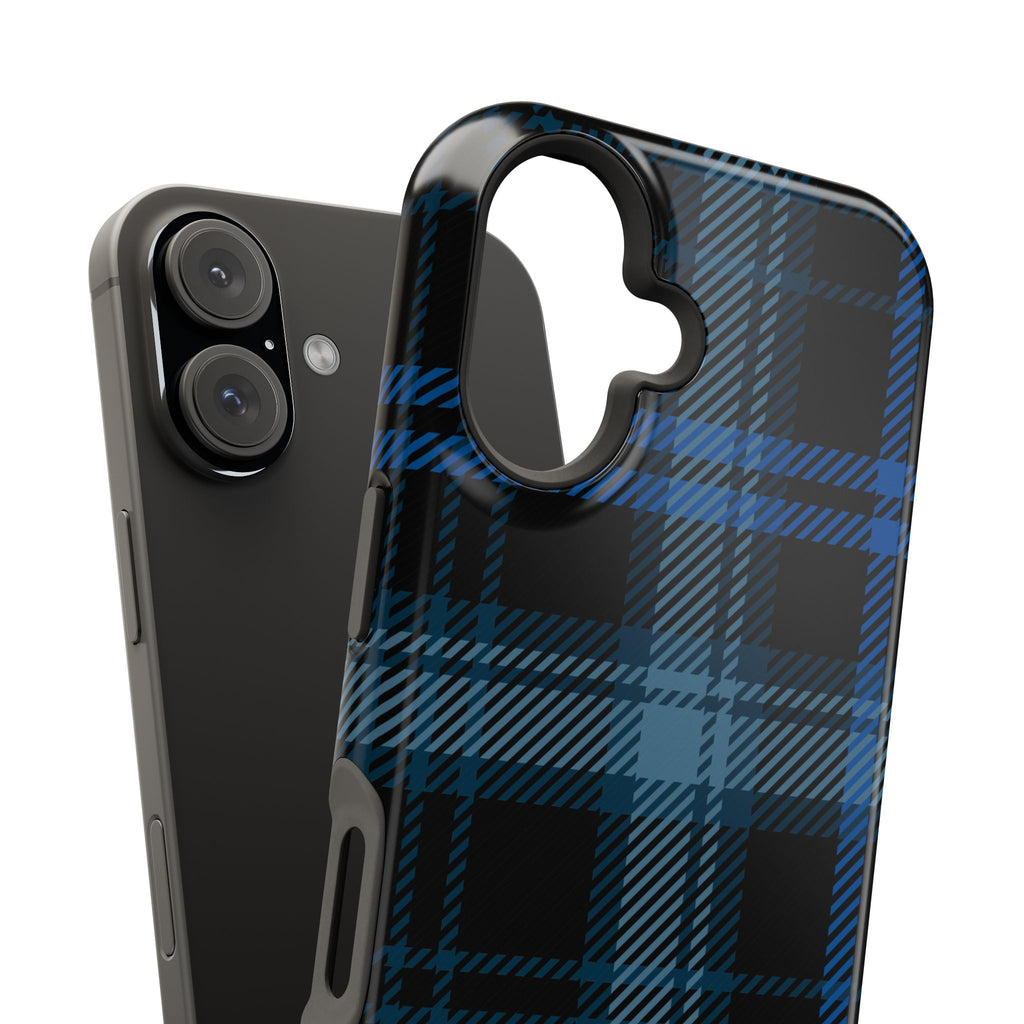 Blue Plaid Tough iPhone Case