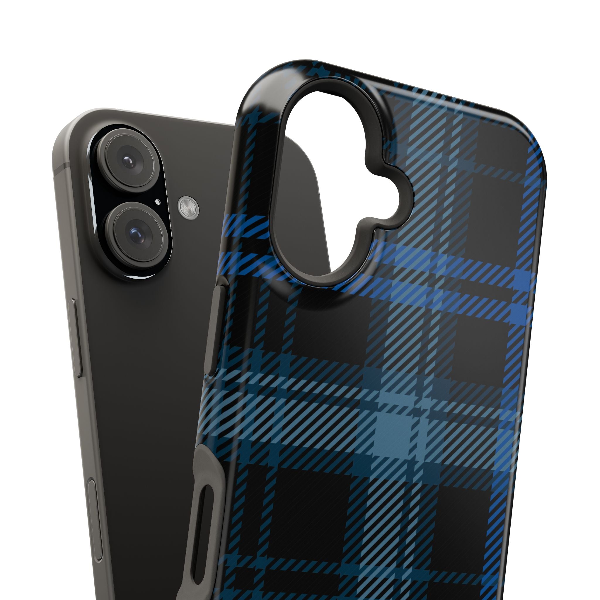 Blue Plaid Tough iPhone Case