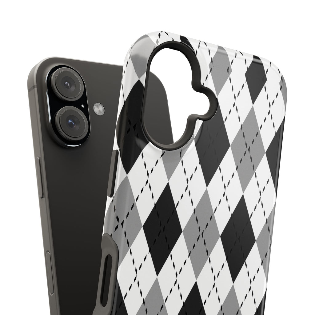 Monochrome Argyle Tough iPhone Case