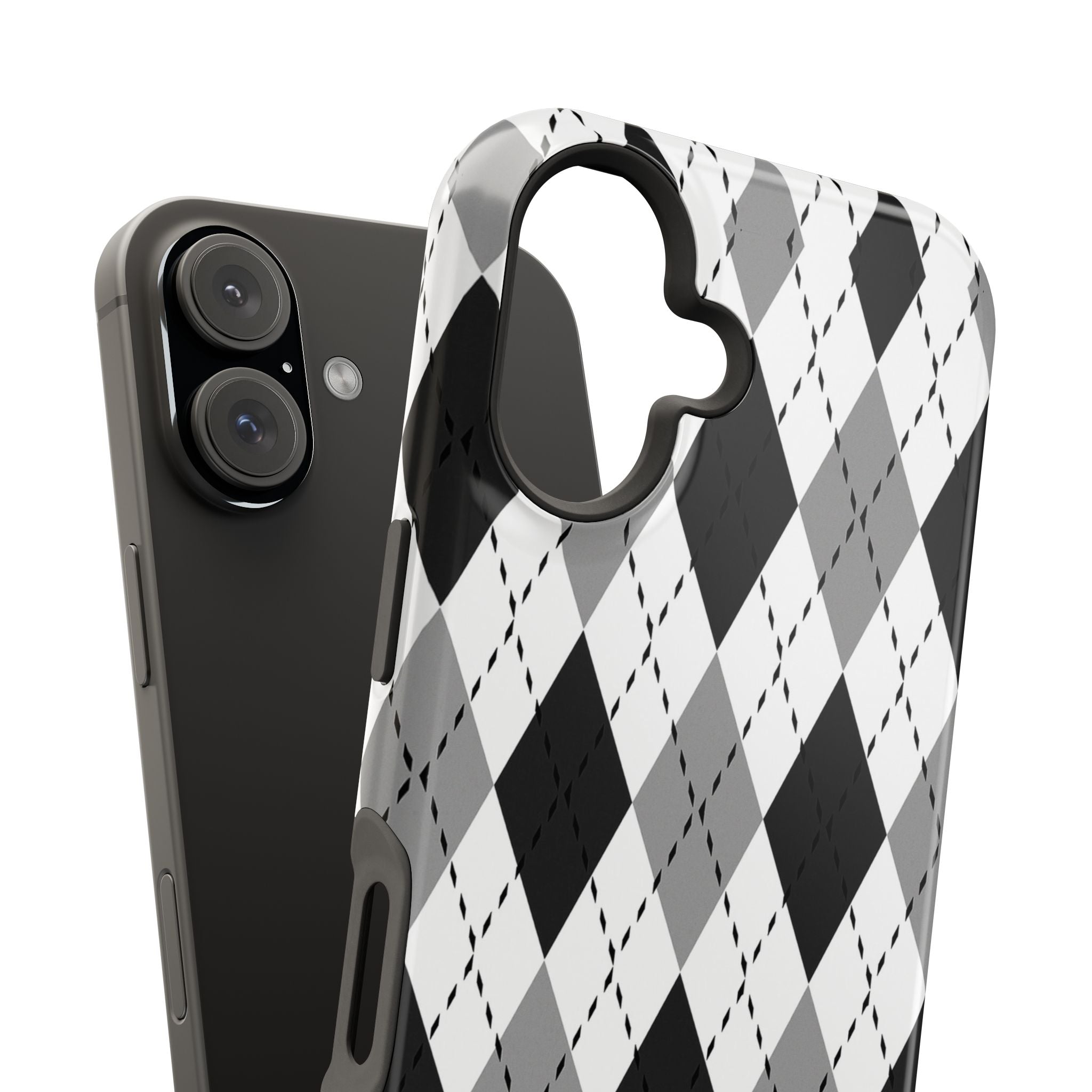 Monochrome Argyle Tough iPhone Case
