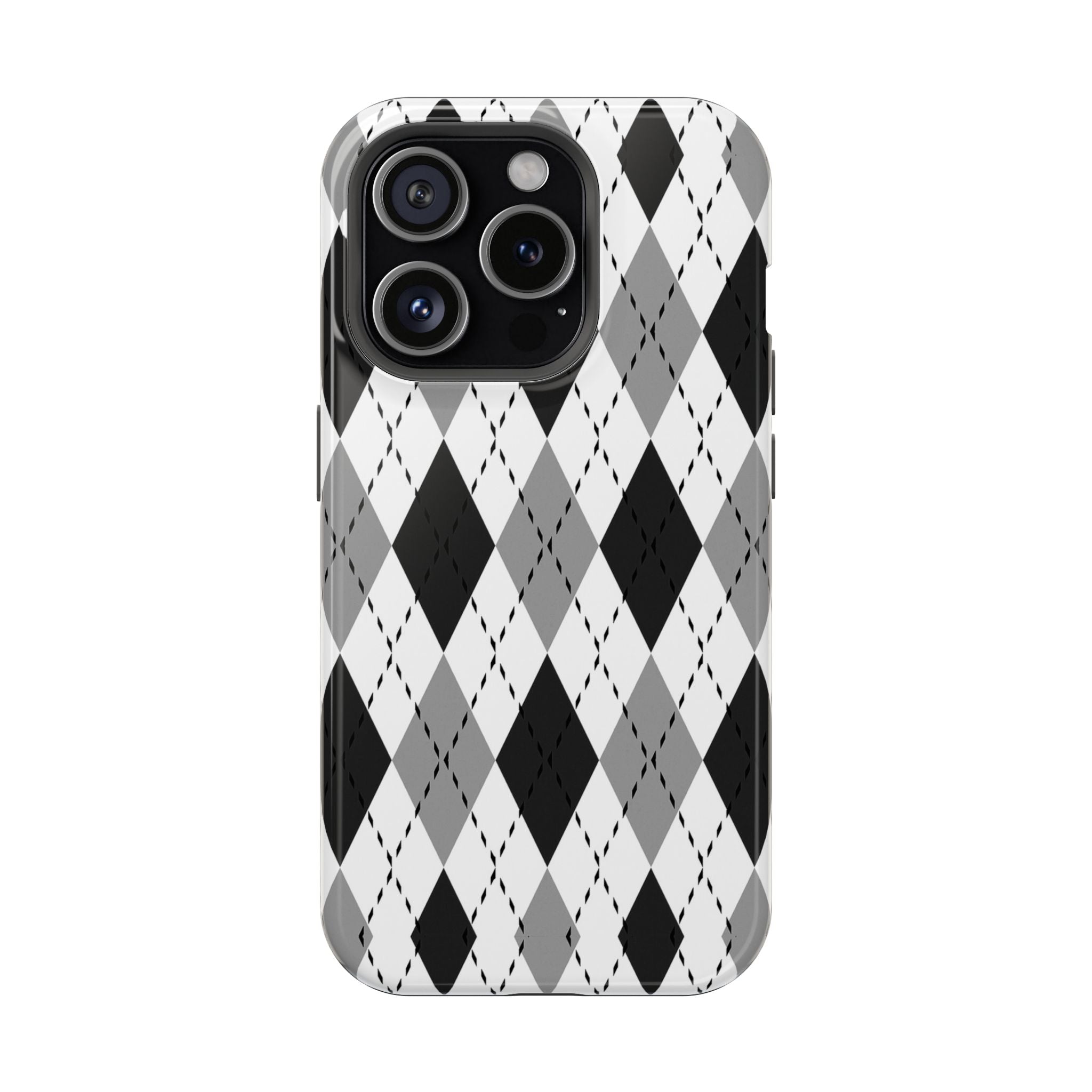 Monochrome Argyle Tough iPhone Case