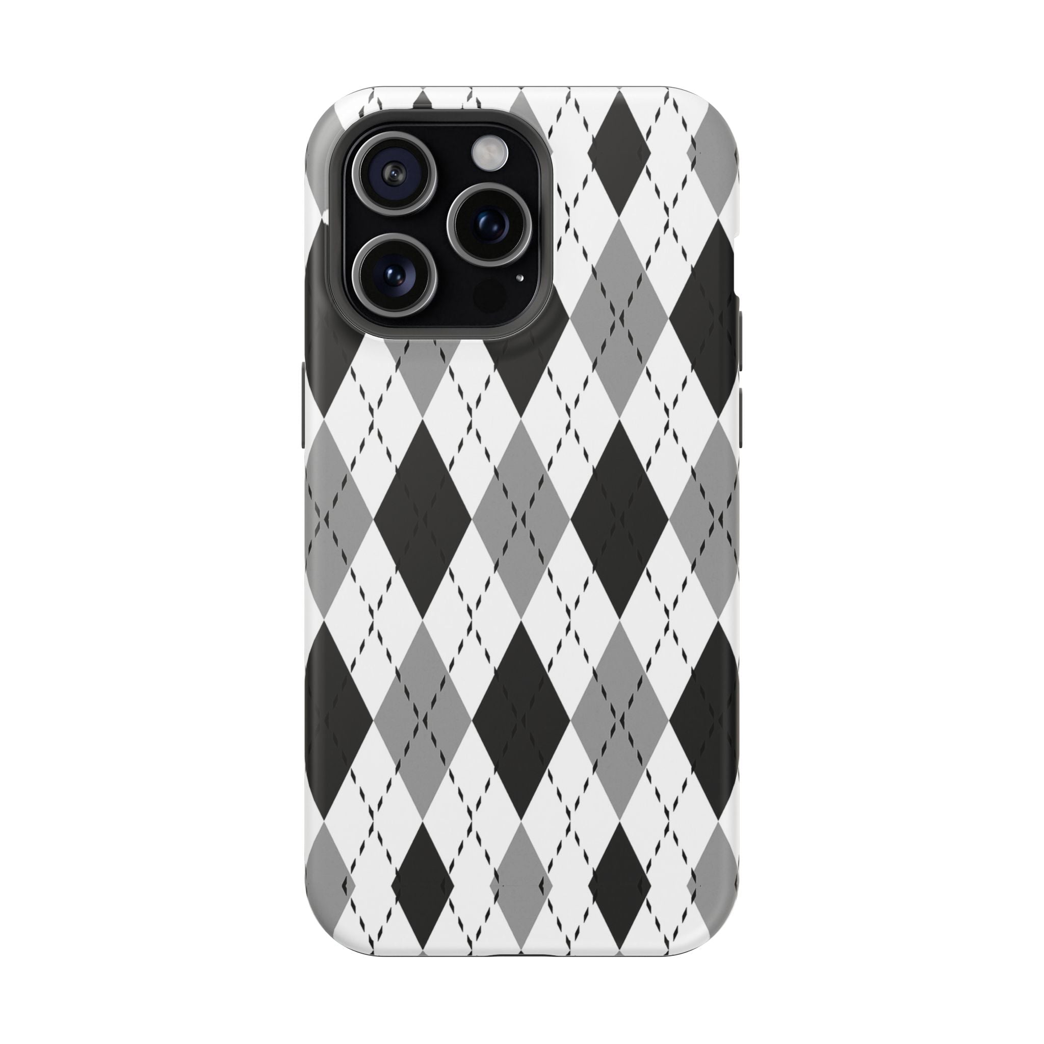 Monochrome Argyle Tough iPhone Case