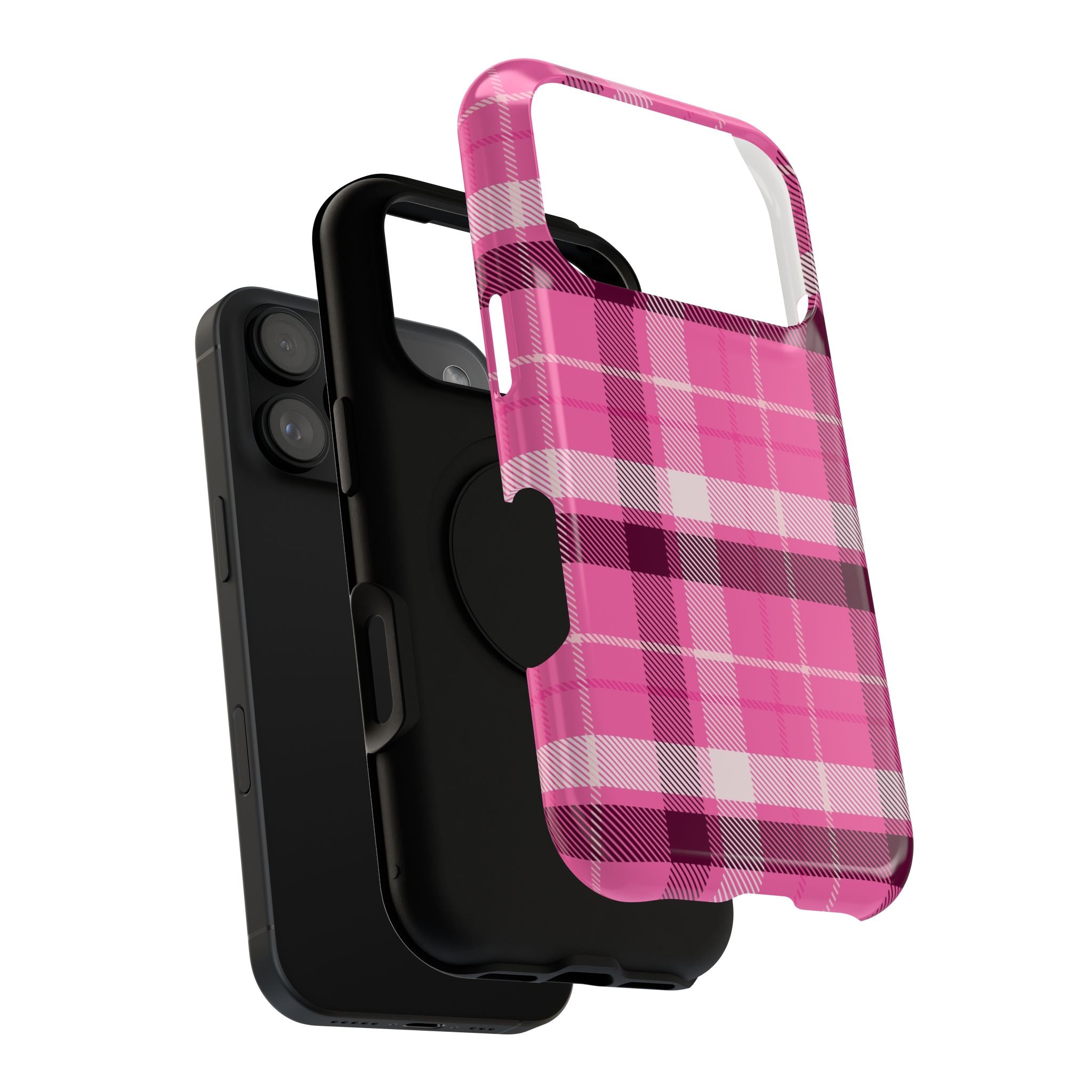 Pink Plaid Tough iPhone Case