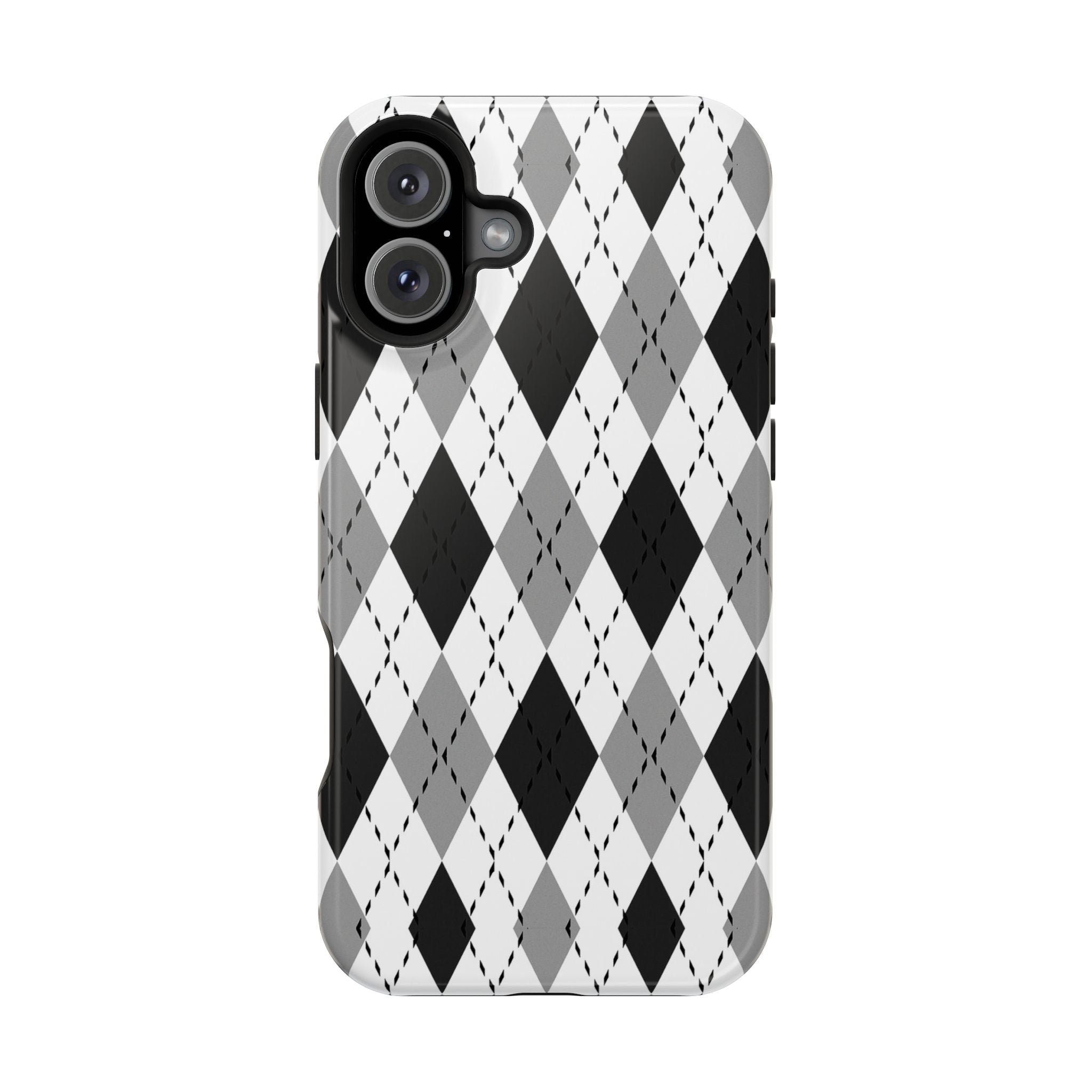 Monochrome Argyle Tough iPhone Case