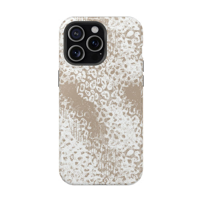 White Leopard MagSafe Tough iPhone Case