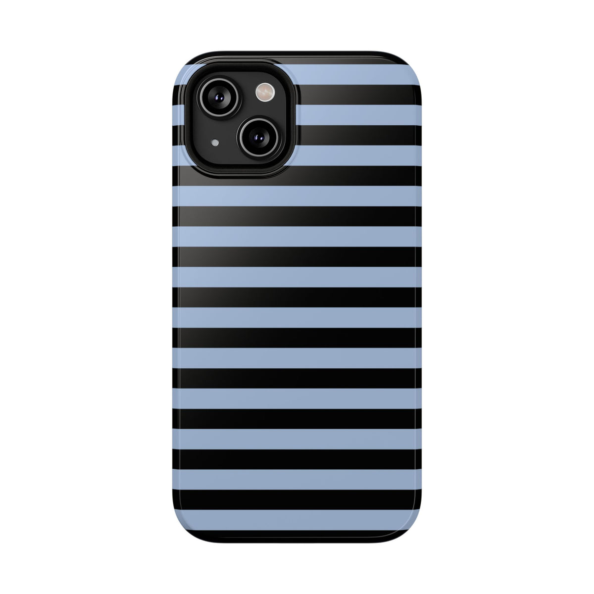Faded Blue and Black Stripes MagSafe Tough iPhone Case