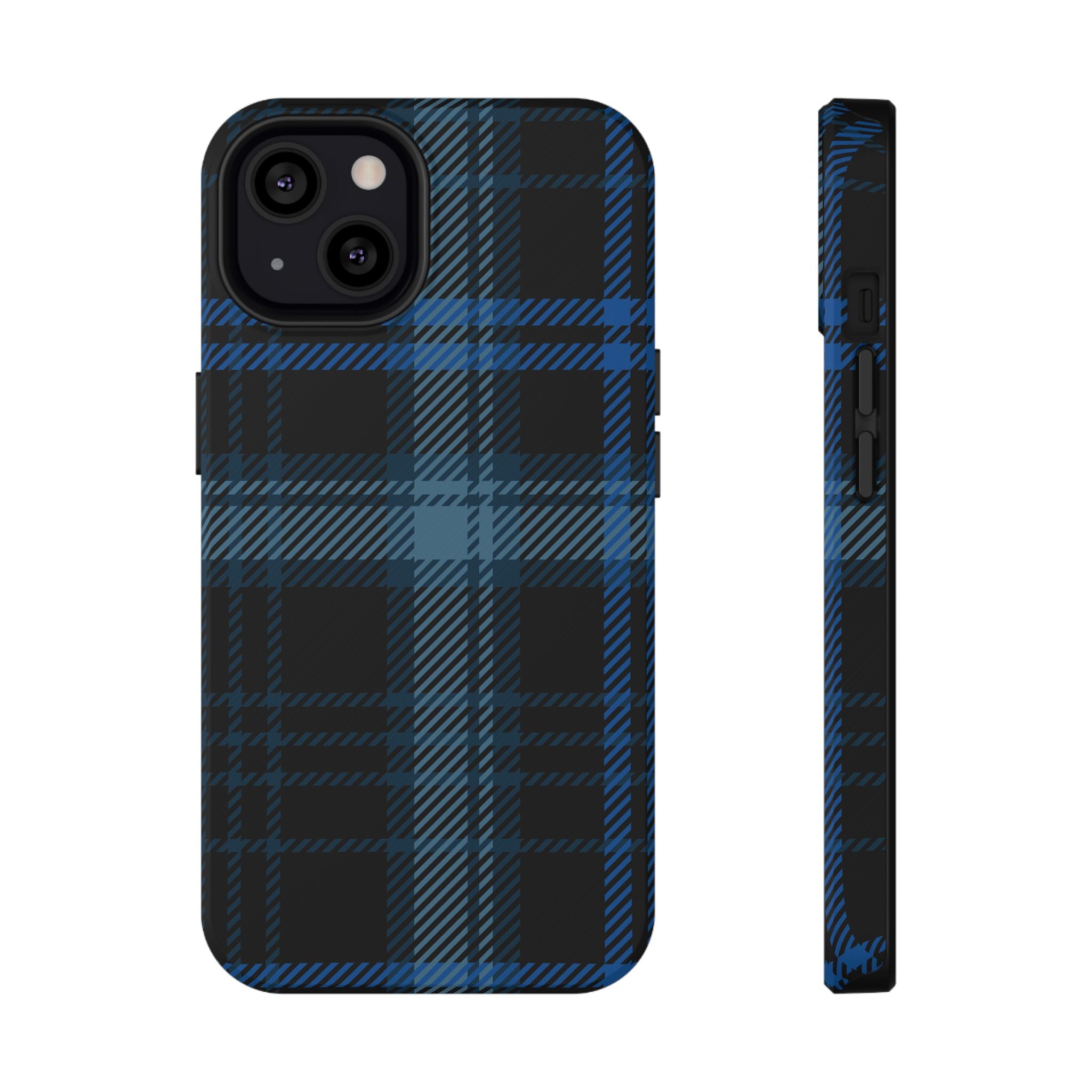 Blue Plaid Tough iPhone Case