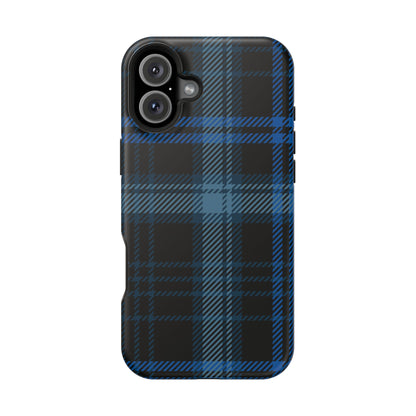 Blue Plaid MagSafe Tough iPhone Case