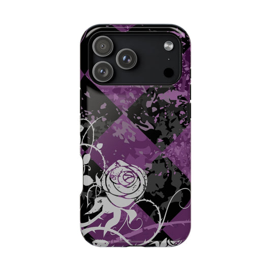 Checkered Rose MagSafe Tough iPhone Case