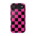 Pink Grid Tough iPhone Case