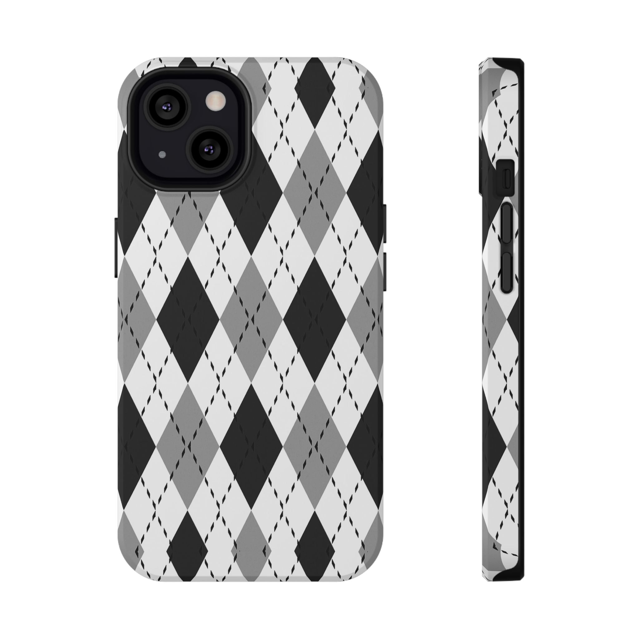 Monochrome Argyle Tough iPhone Case