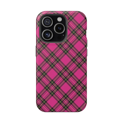Pink Tartan MagSafe Tough iPhone Case
