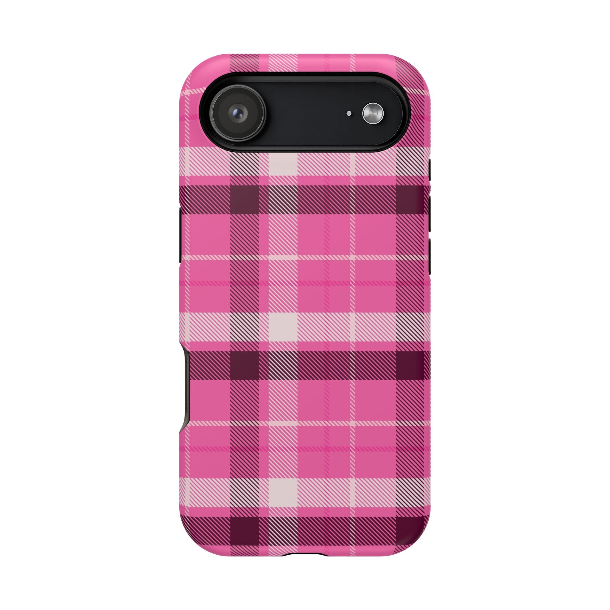 Pink Plaid Tough iPhone Case