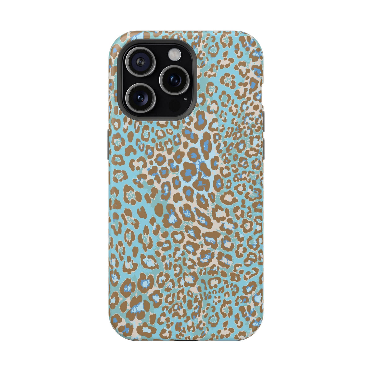Faded Blue Leopard MagSafe Tough iPhone Case