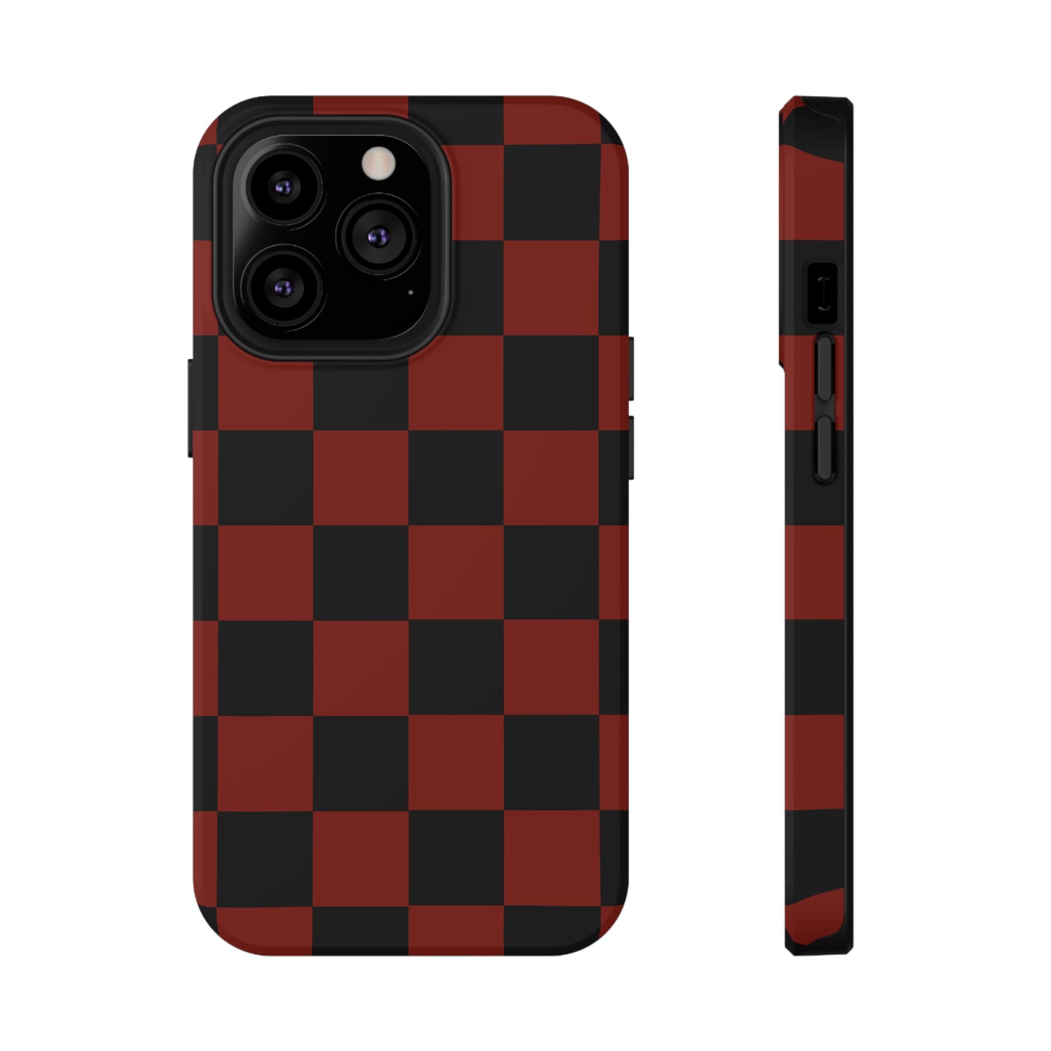Red Grid Tough iPhone Case