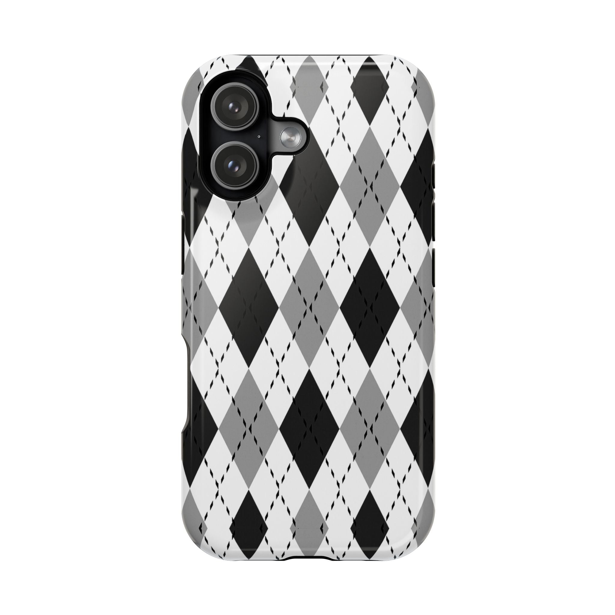 Monochrome Argyle Tough iPhone Case