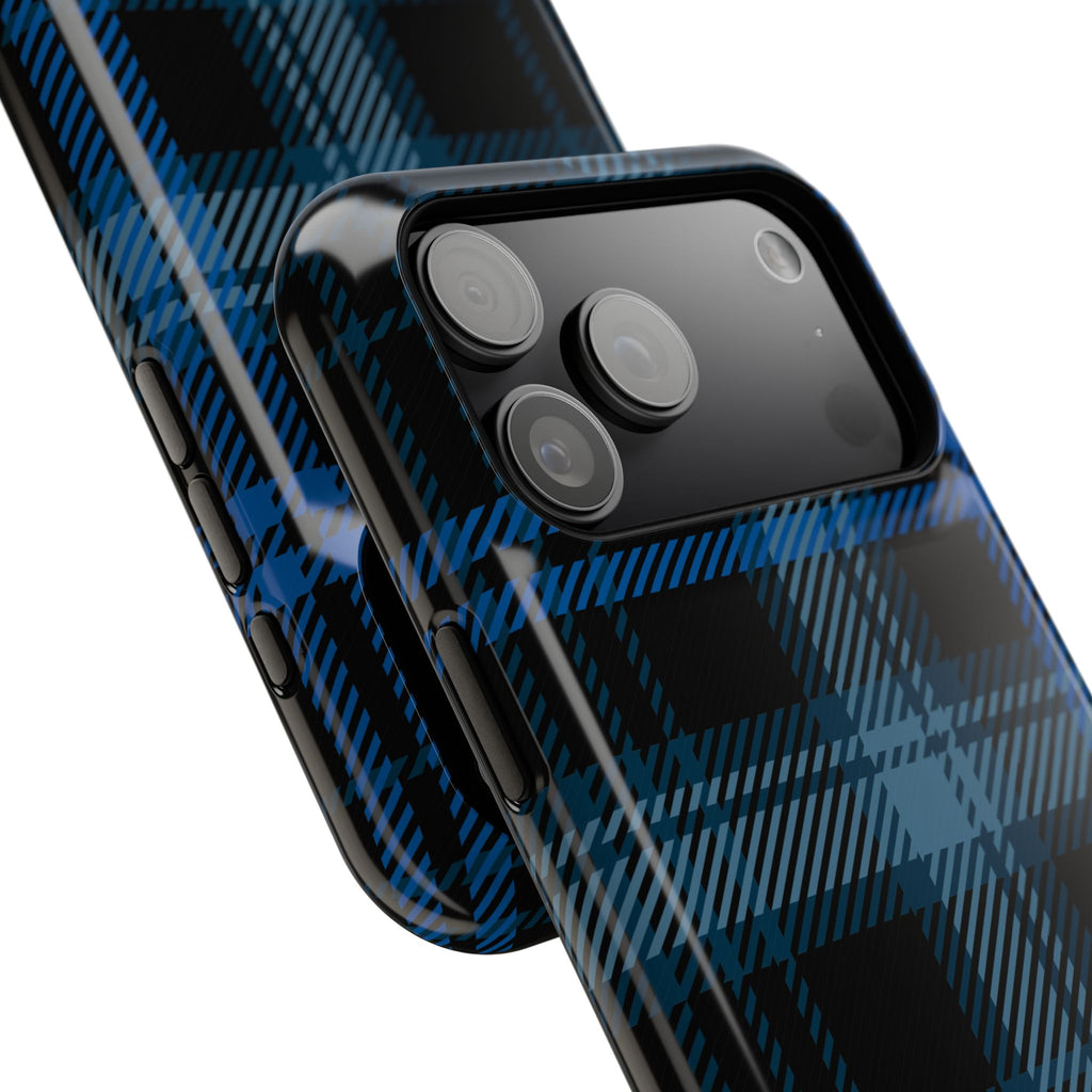 Blue Plaid Tough iPhone Case