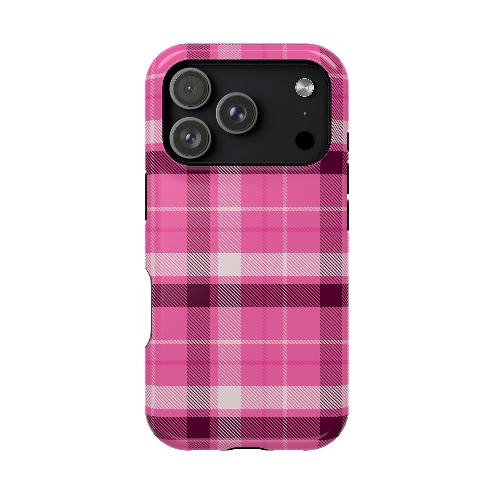 Pink Plaid Tough iPhone Case