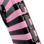 Light Pink and Black Stripes Tough iPhone Case