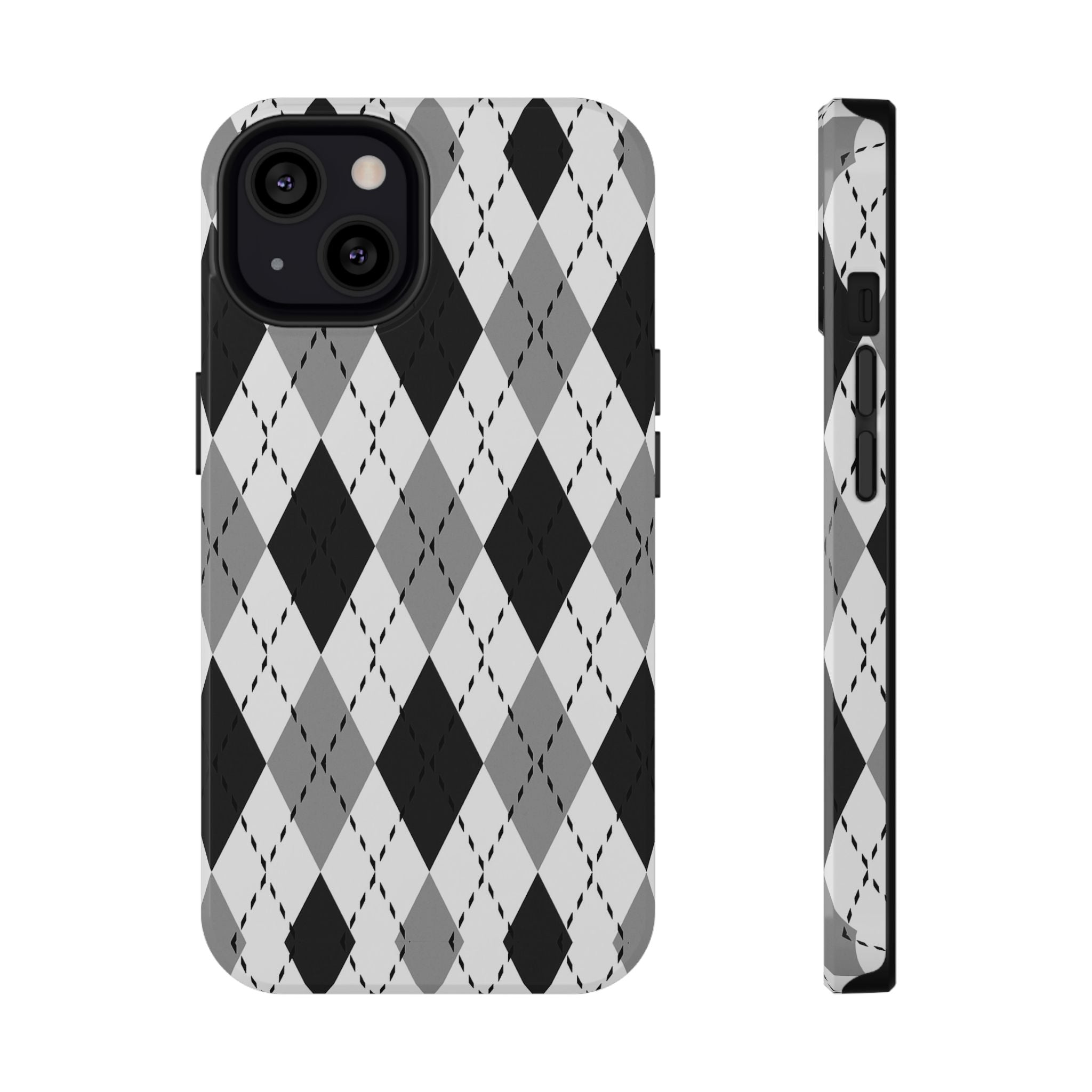 Monochrome Argyle Tough iPhone Case