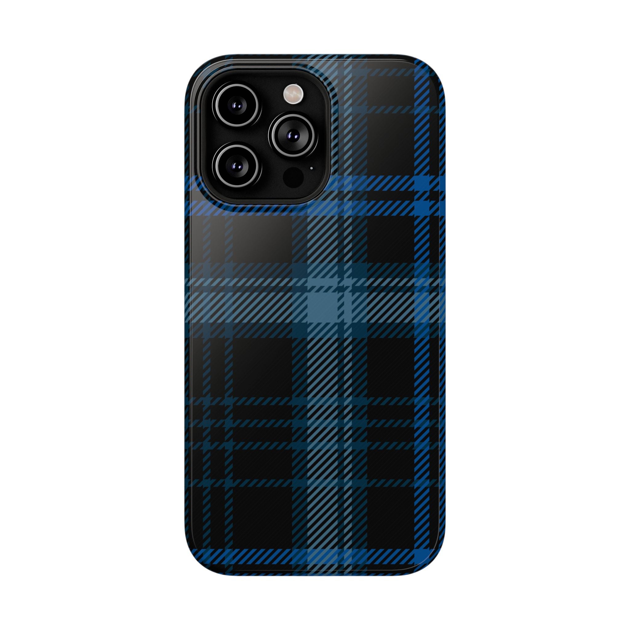 Blue Plaid Tough iPhone Case