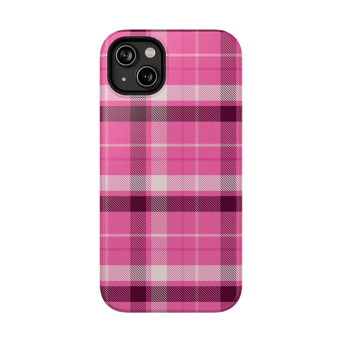 Pink Plaid MagSafe Tough iPhone Case