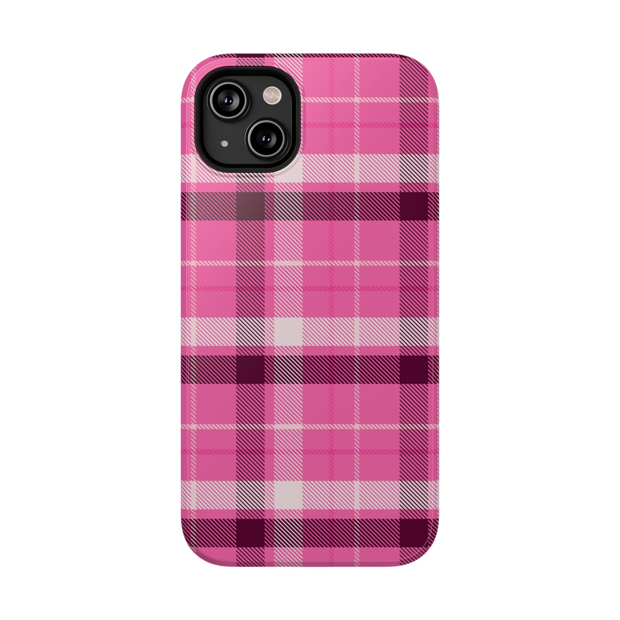 Pink Plaid Tough iPhone Case