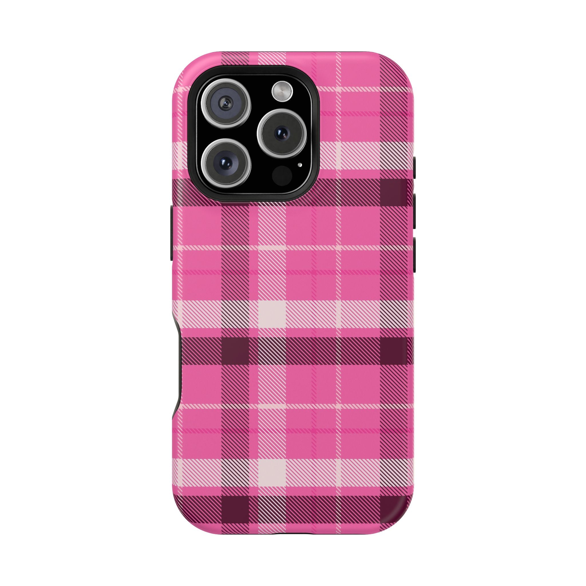 Pink Plaid Tough iPhone Case