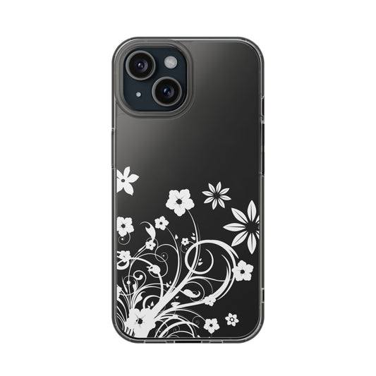 White Bloom Clear Phone Case