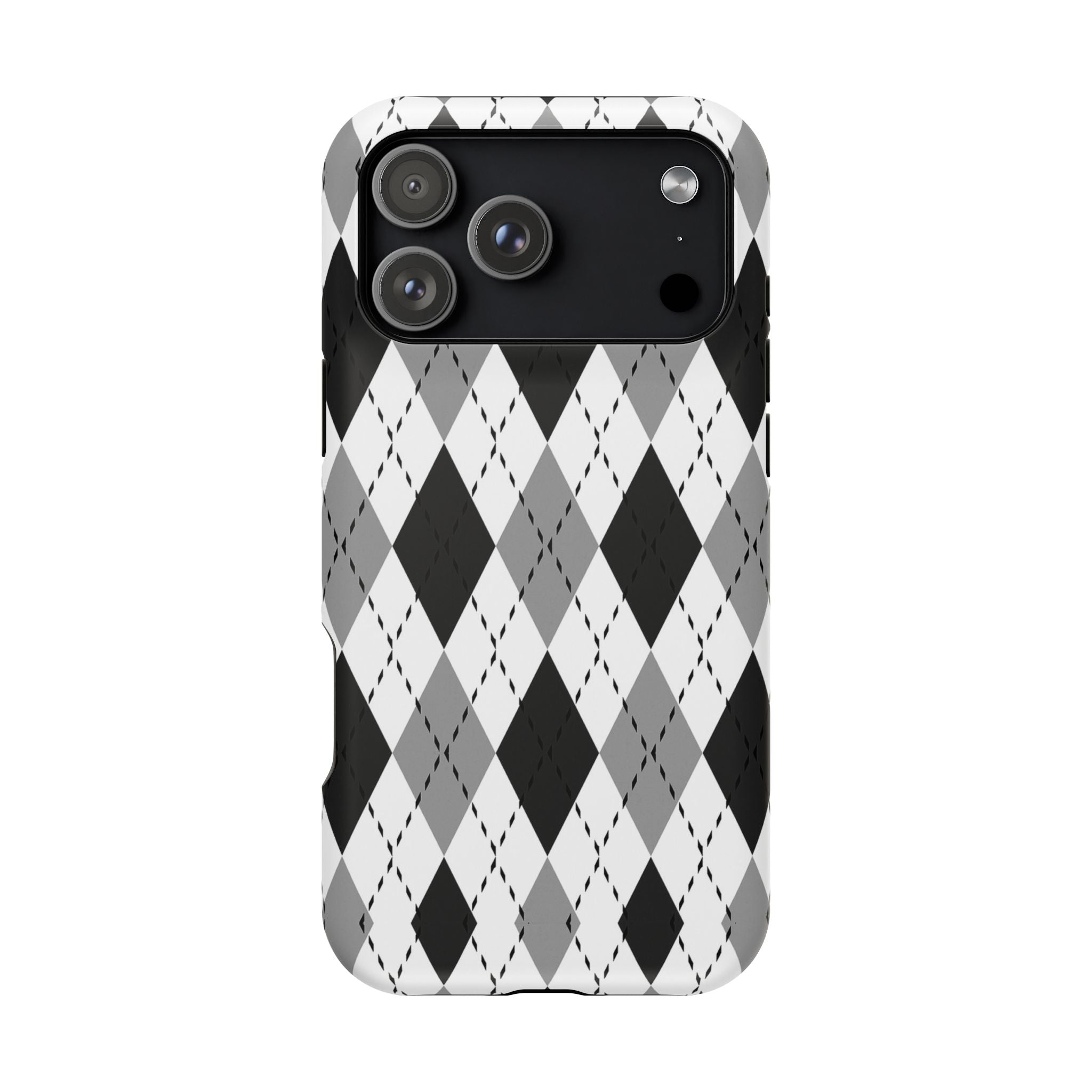 Monochrome Argyle Tough iPhone Case