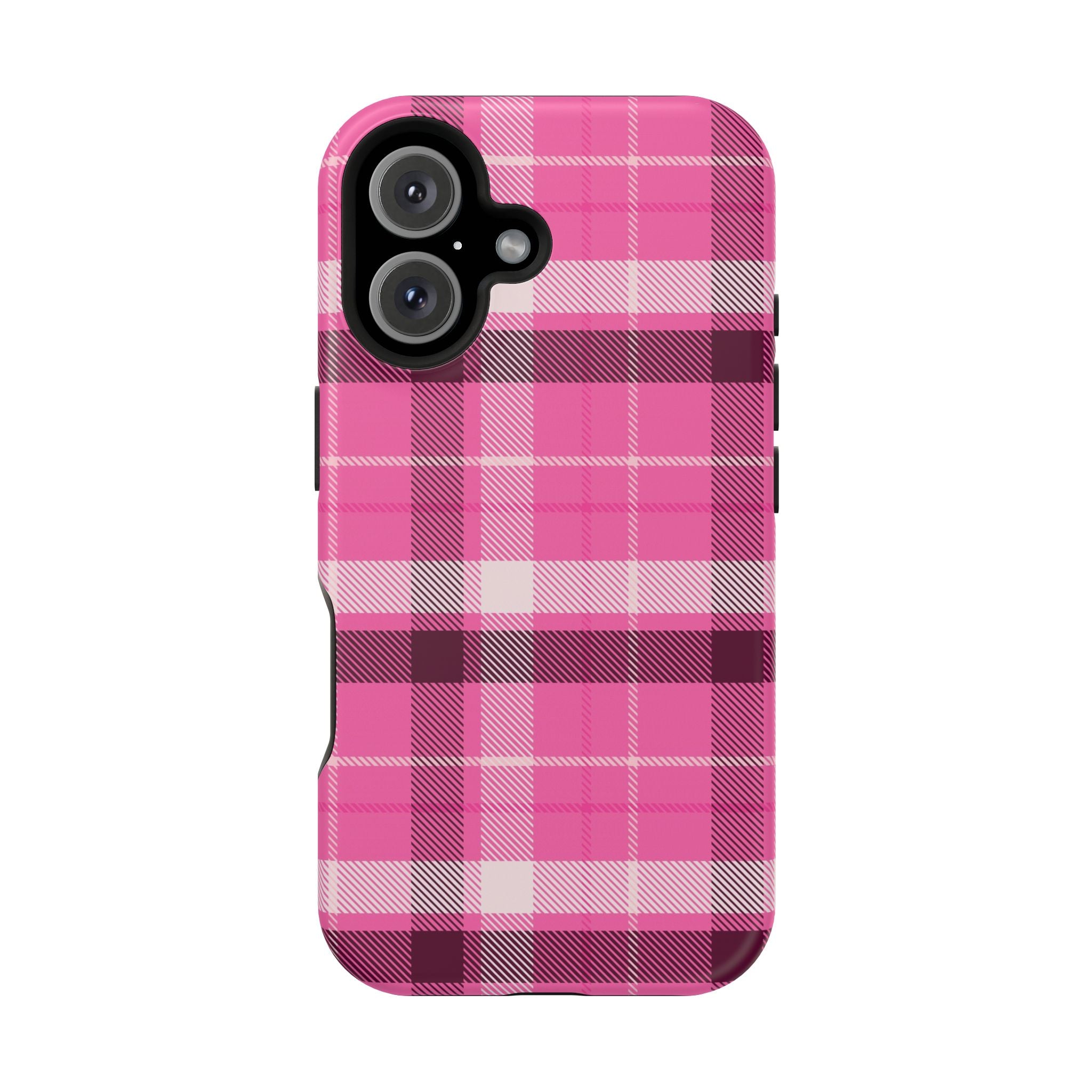 Pink Plaid Tough iPhone Case
