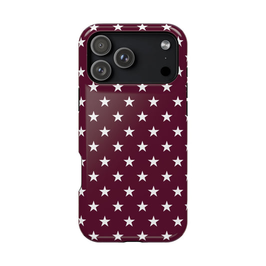 Maroon Stars MagSafe Tough iPhone Case