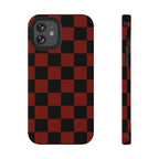 Red Grid Tough iPhone Case