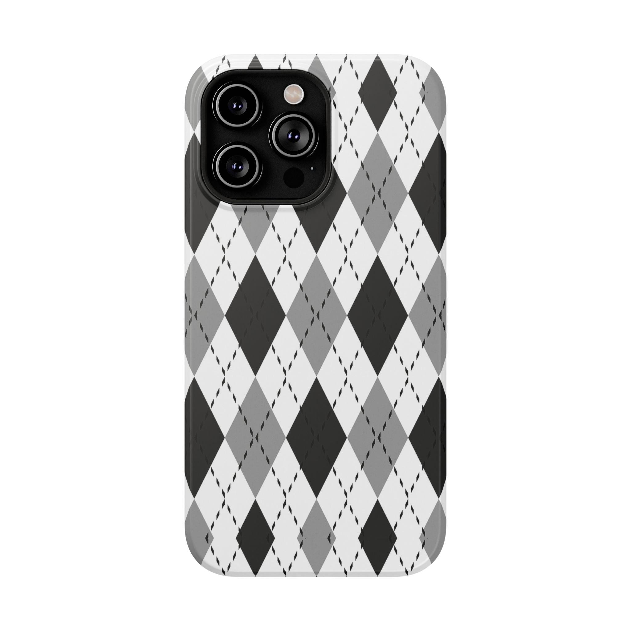 Monochrome Argyle Tough iPhone Case