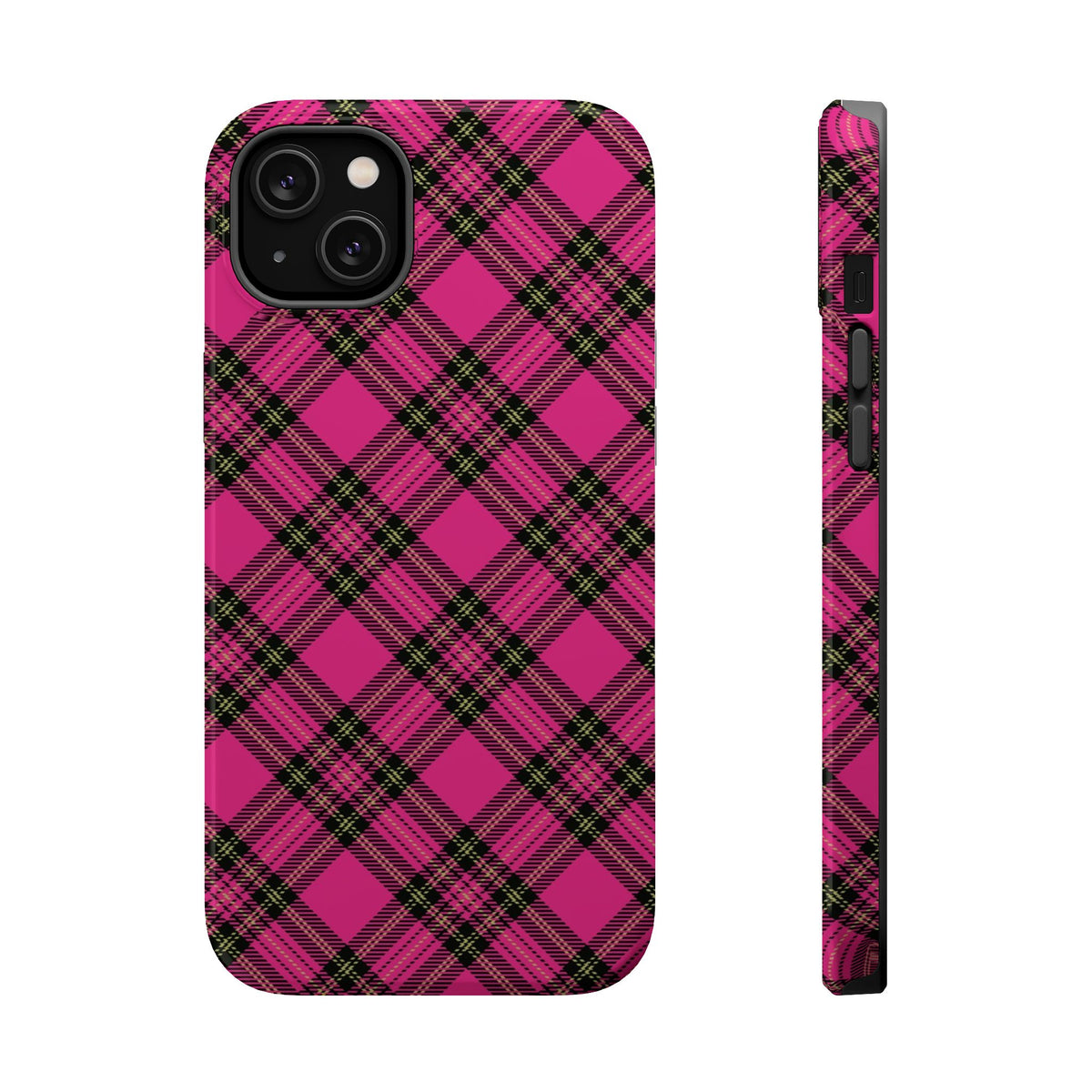 Pink Tartan MagSafe Tough iPhone Case
